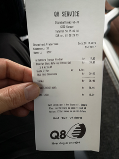 Receipt input image